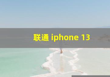 联通 iphone 13